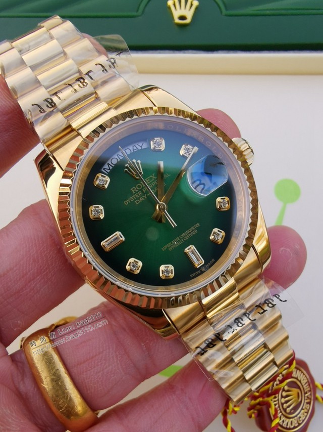 勞力士複刻手錶 Rolex星期日曆型daydate系列 36mm 全自動機械機芯女士腕表  gjs1860